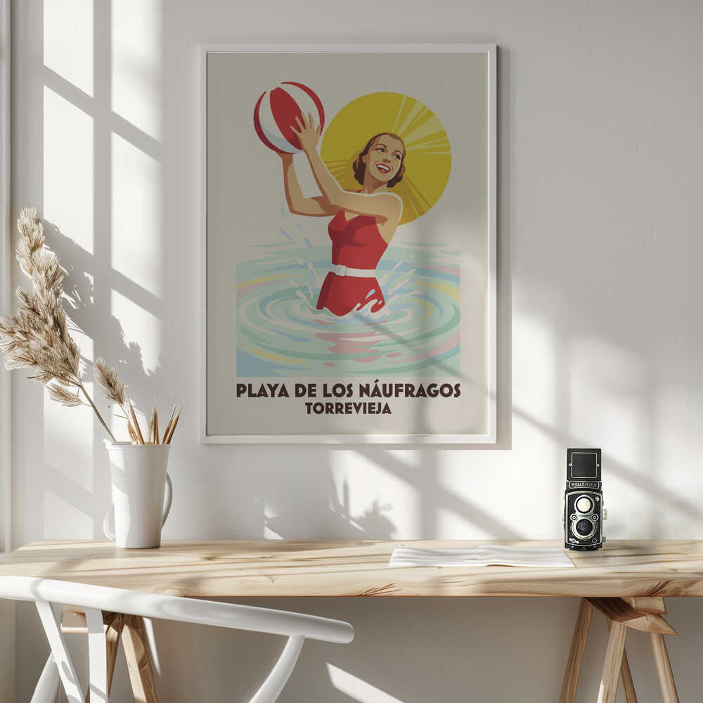 Retro Beach Ball Fun Poster