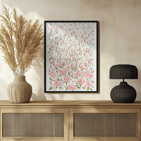 Field of pink flowers Poster