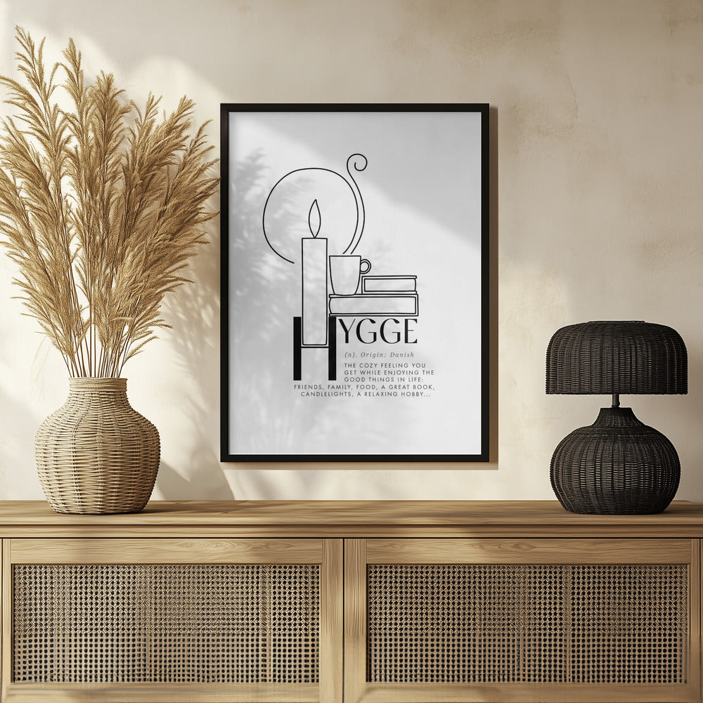 Illustrated hygge definition Poster