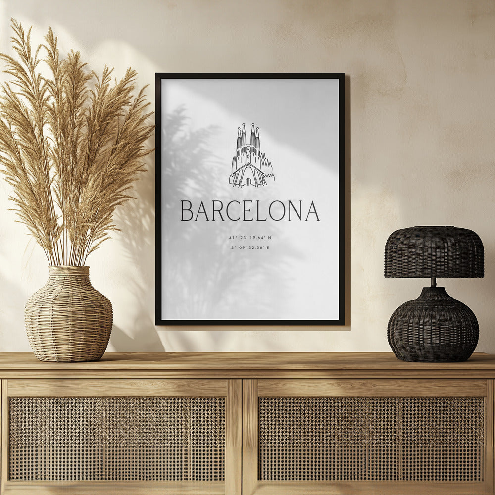 Barcelona city coordinates Poster