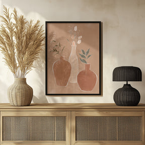 Set of Flower Vases Poster