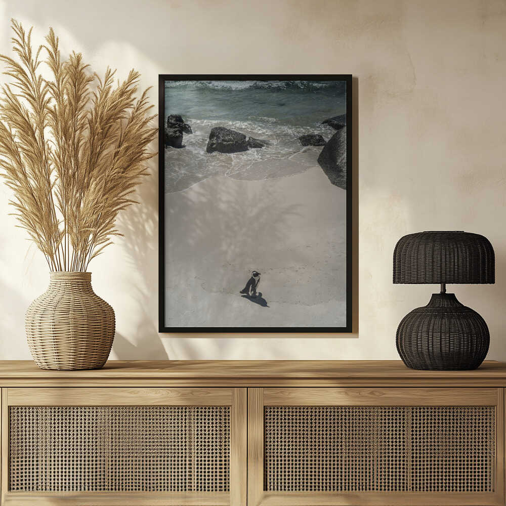 Lonely Beach Stroll Poster