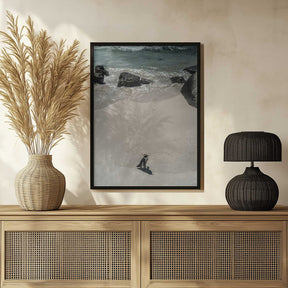Lonely Beach Stroll Poster