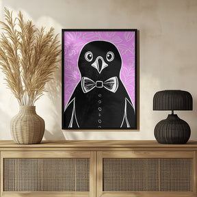 Penguin with bow tie Poster