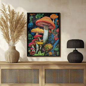 Nature 3 mushrooms Poster