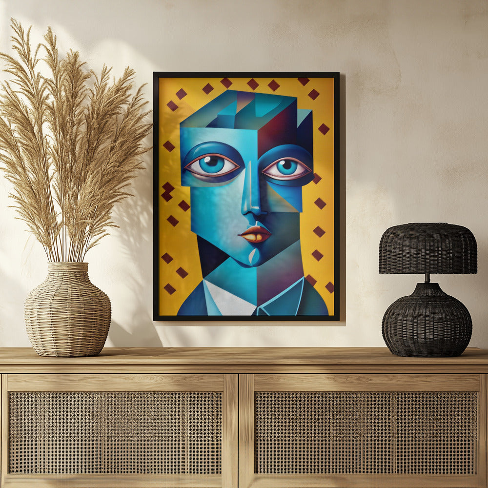 Cubist Abstract Face Poster