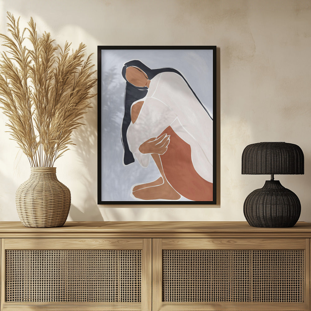 Woman Embracing Herself Print By Ivy Green Illustrations Poster