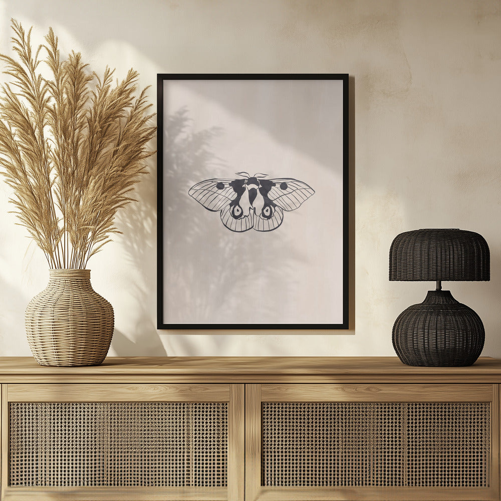 Moth Line Art Print By Ivy Green Illustrations 4 5 Ratio Poster