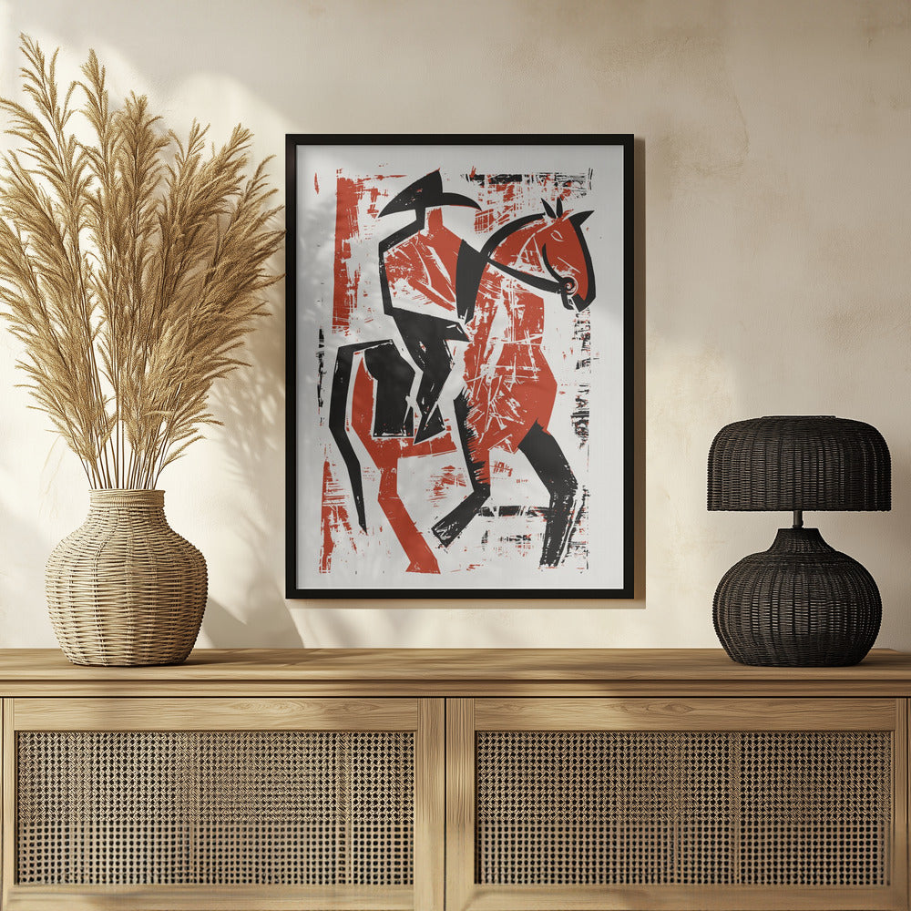 Abstract Horse Rider Poster