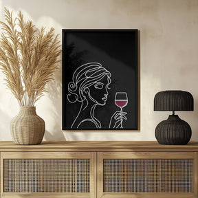 Woman and Wine On Black 3 Poster