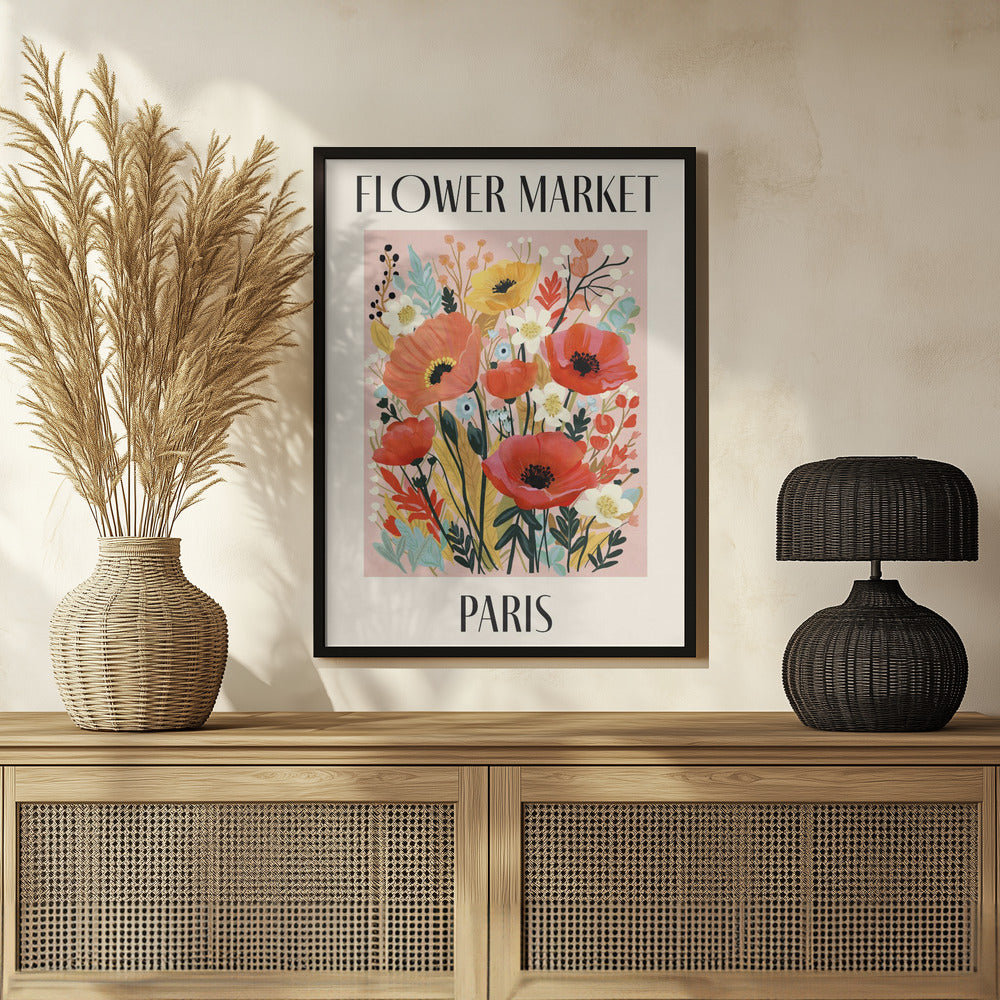 Flower Market Paris France Poster