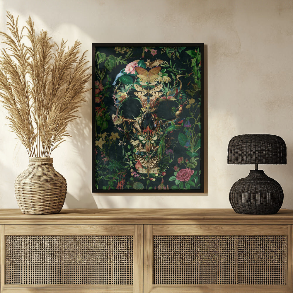 Papillon Skull Poster