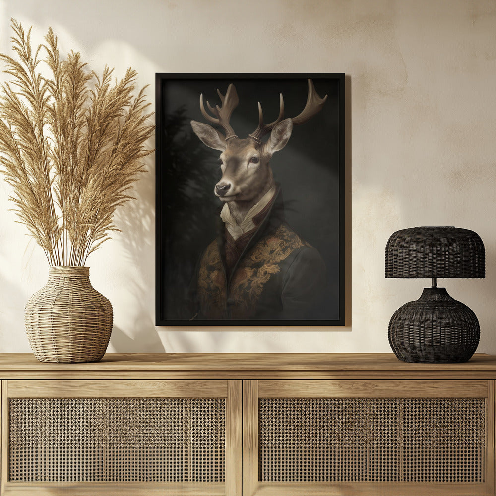 Stag Portrait Poster