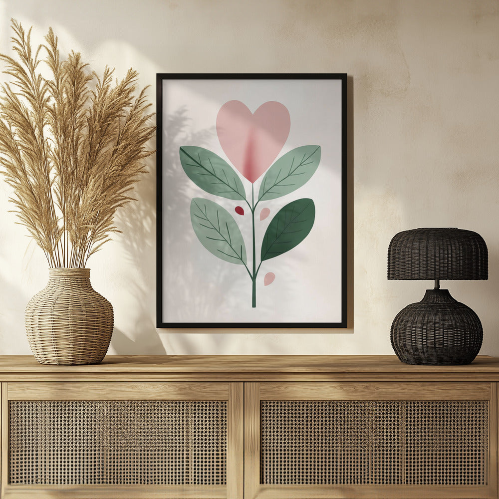 Heart Shaped Flower Poster