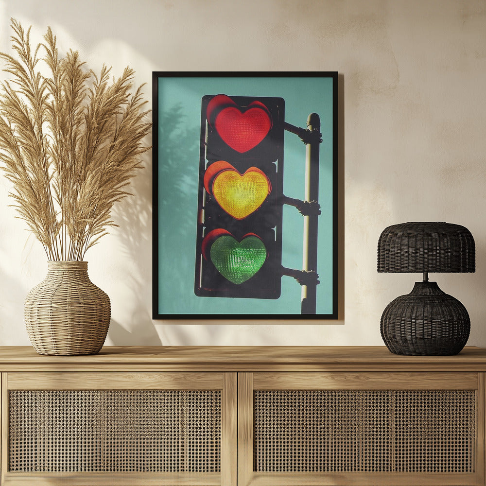 Traffic Light In Love Poster