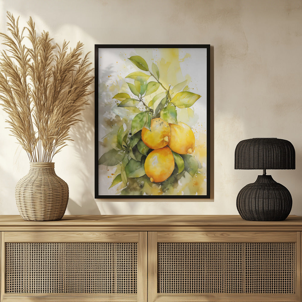 Lemons and Leaves Poster