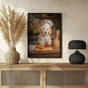 Golden Retriever Puppy Chef Poster