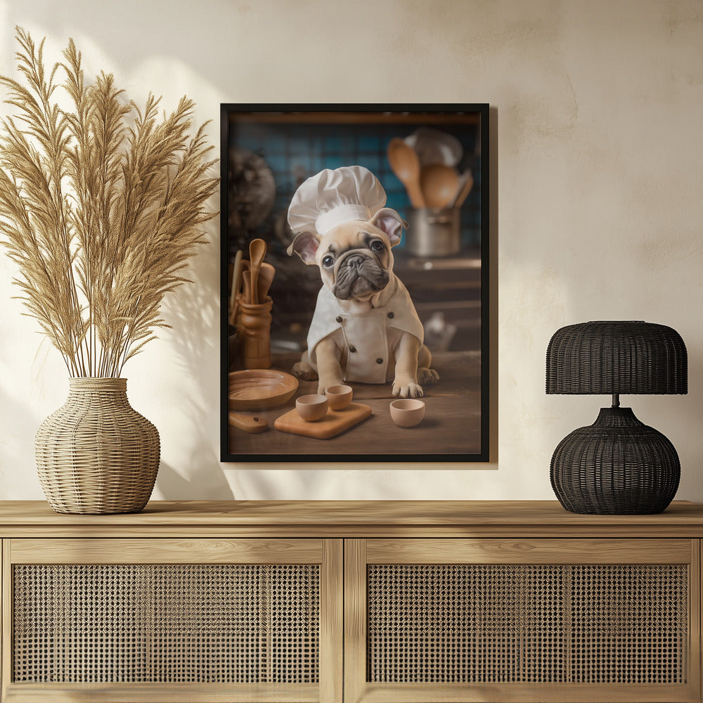 French Bulldog Puppy Chef Poster