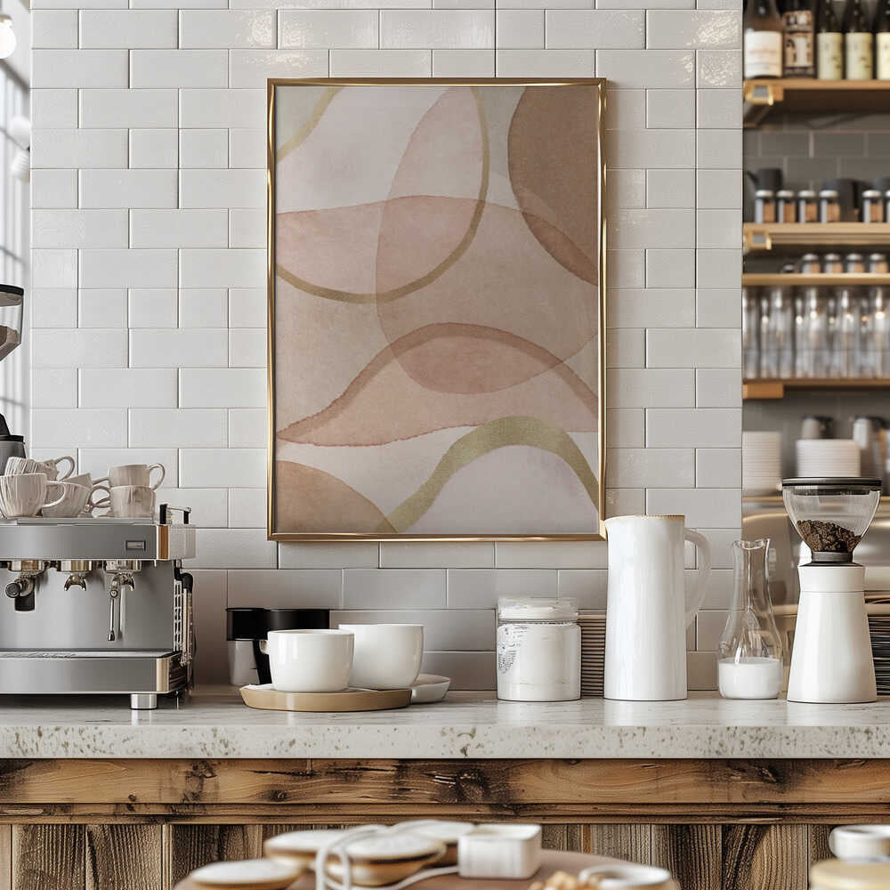 Blush and Brown Abstract Poster