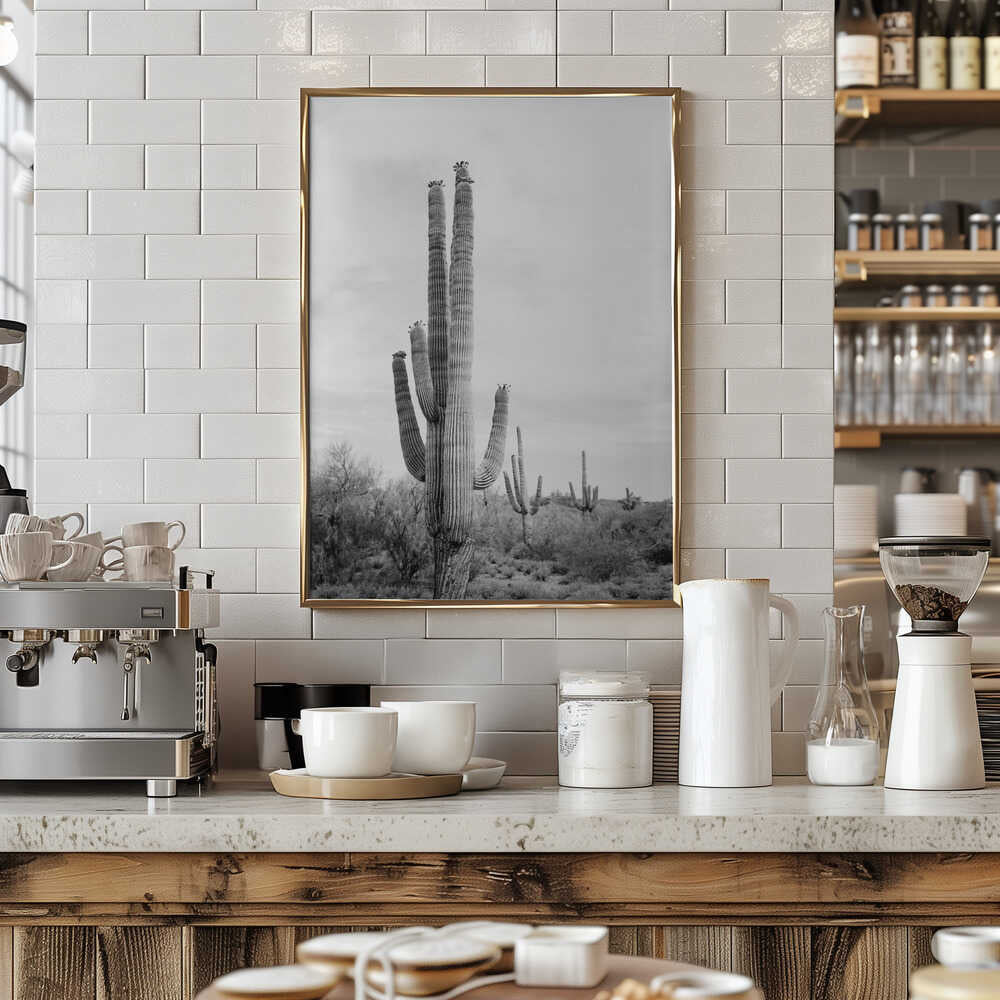 Saguaro B&amp;W Poster