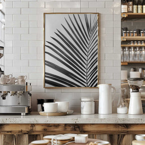 BW Palm Leaf Poster