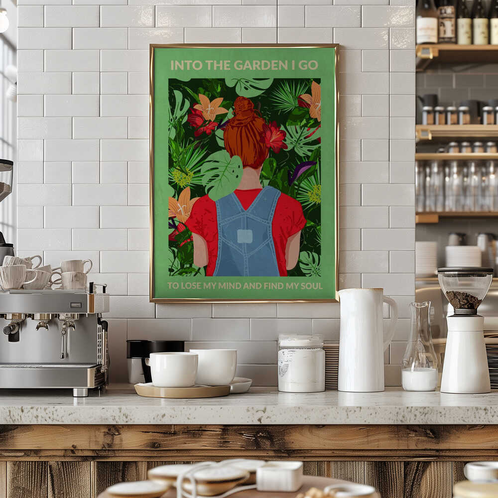 Into the Garden (redhead &amp; Light Green) Poster
