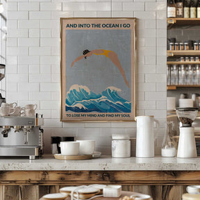 Into the Ocean (blue) Standard Wall Art Poster
