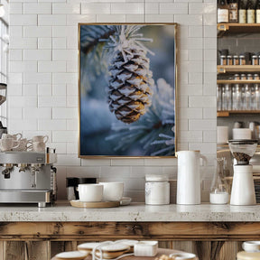 Frosty Pinecone Burst Poster