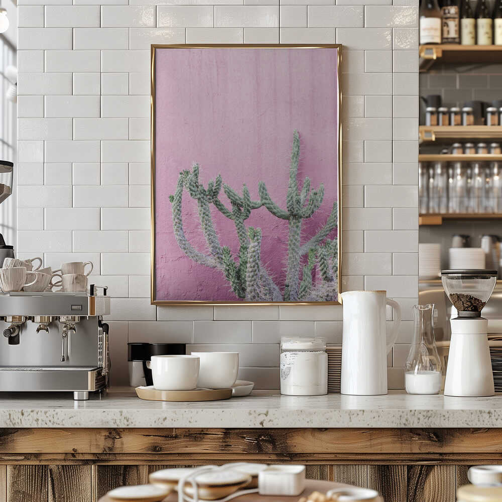 Cactus On Pink Poster