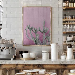Cactus On Pink Poster