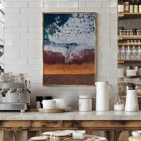 Beachscape With Waves Crashing Poster