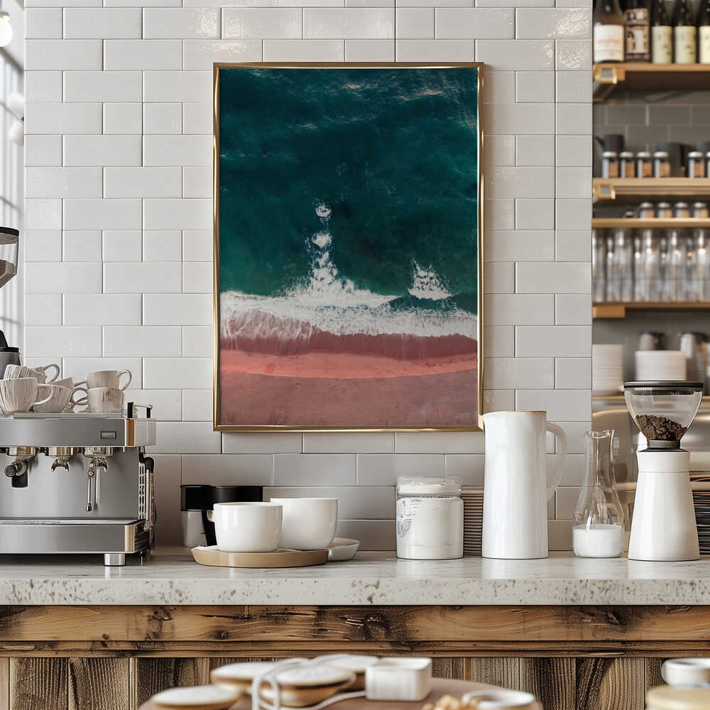 Stunning Beach With Turquoise Waves Poster