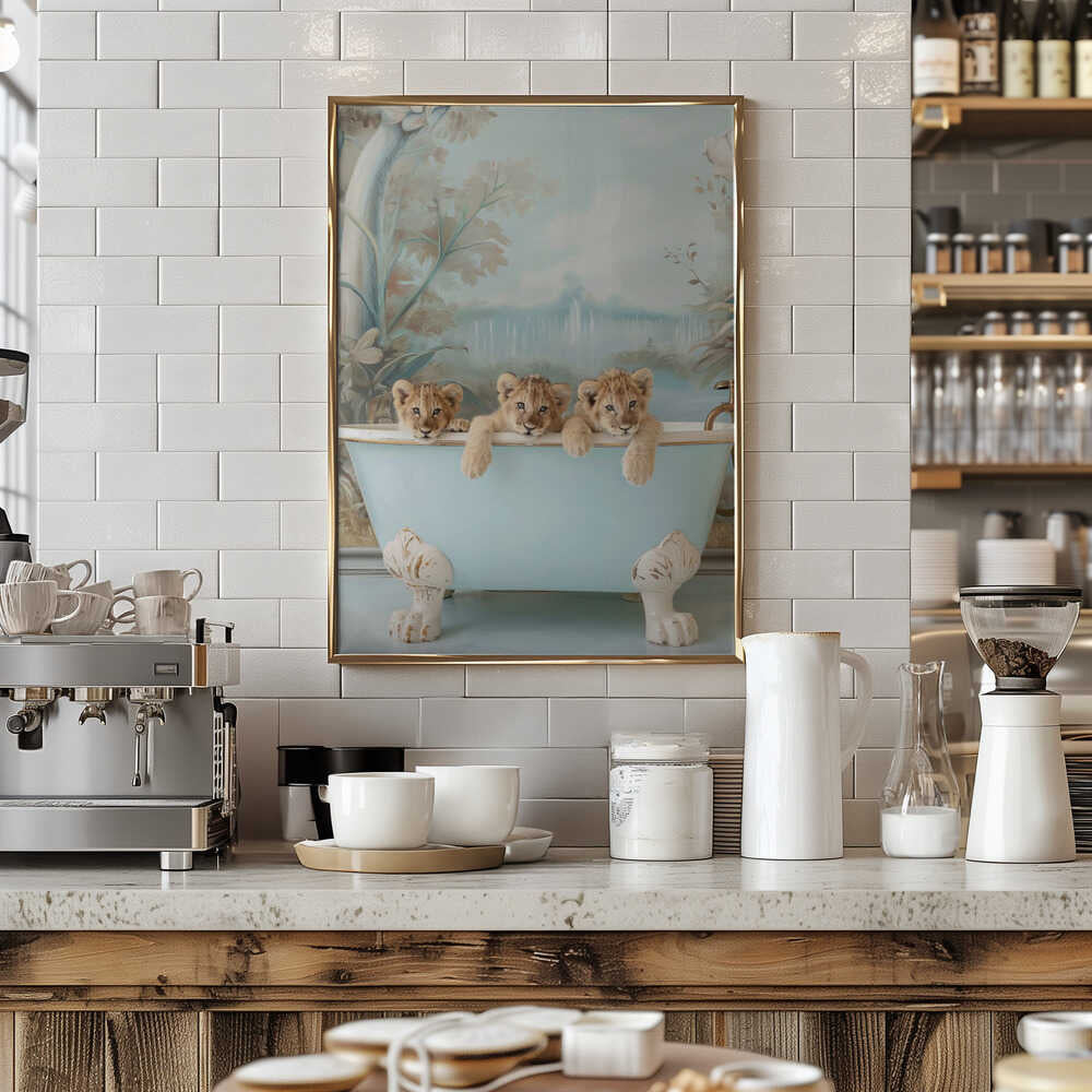 Blue Lagoon Lion Cubs Poster