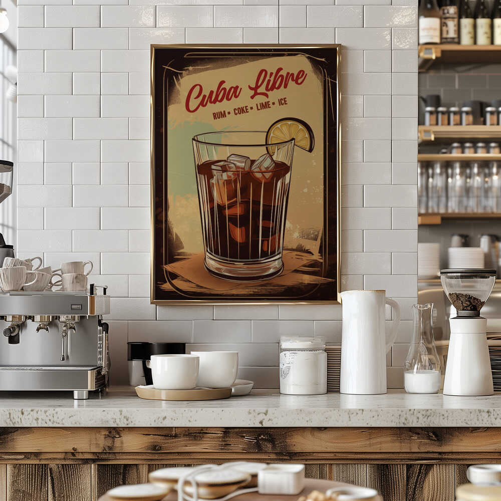 Cuba Libre Cocktail Poster