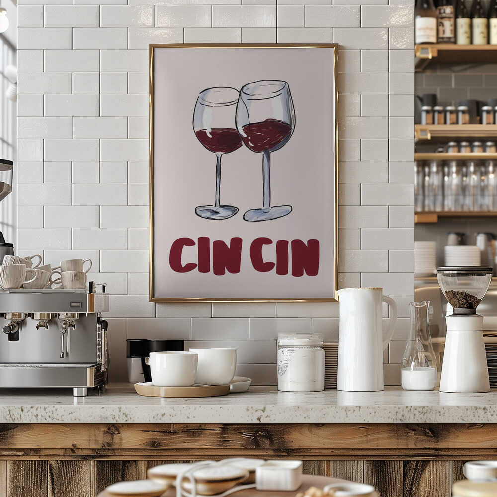 Wine Glass Cheers Poster