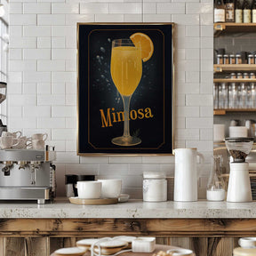 Vibrant Illustration Of A Mimosa Cocktail Poster