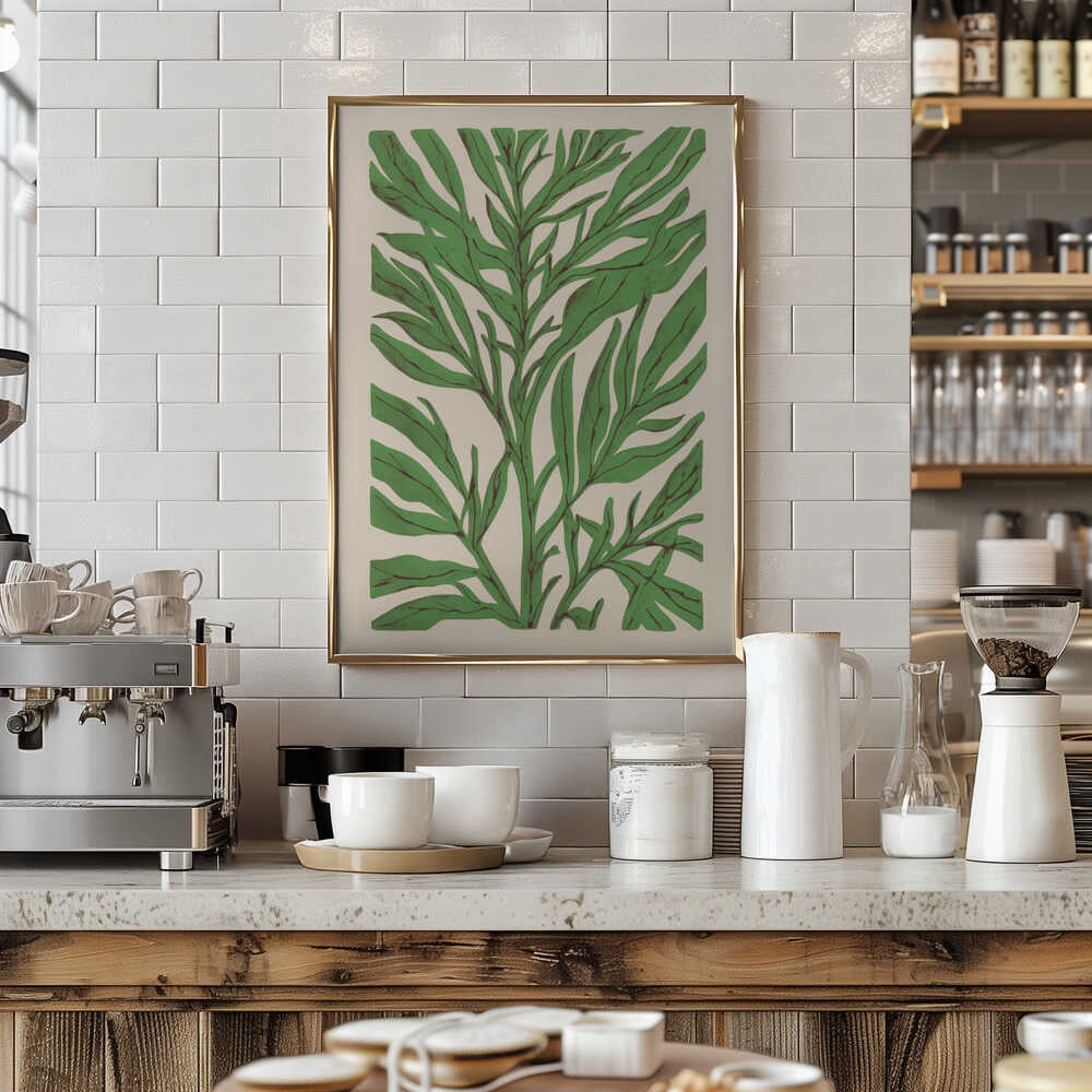 The Tree Branch with Green Leaves Poster