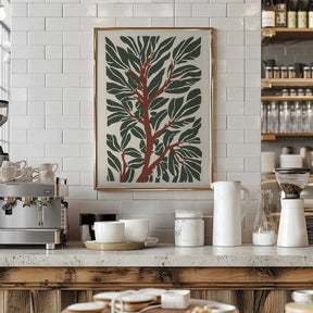 The Tree Branch with Green Leaves Poster