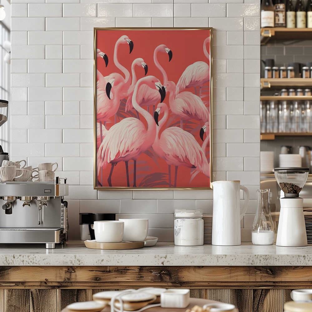 Vibrant Pink Flamingos Poster