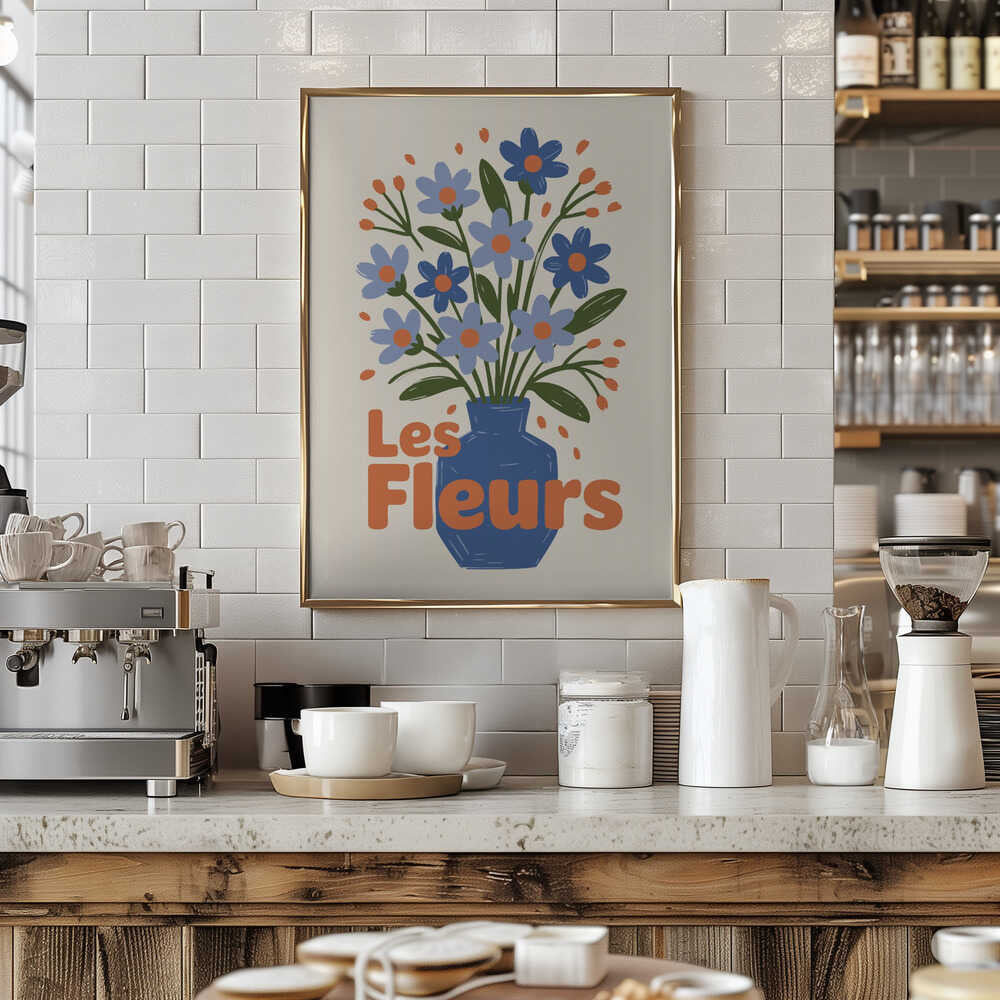 Charming Blue Blooms Poster
