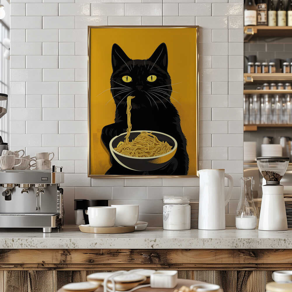 Noodle Cat No 2 Poster