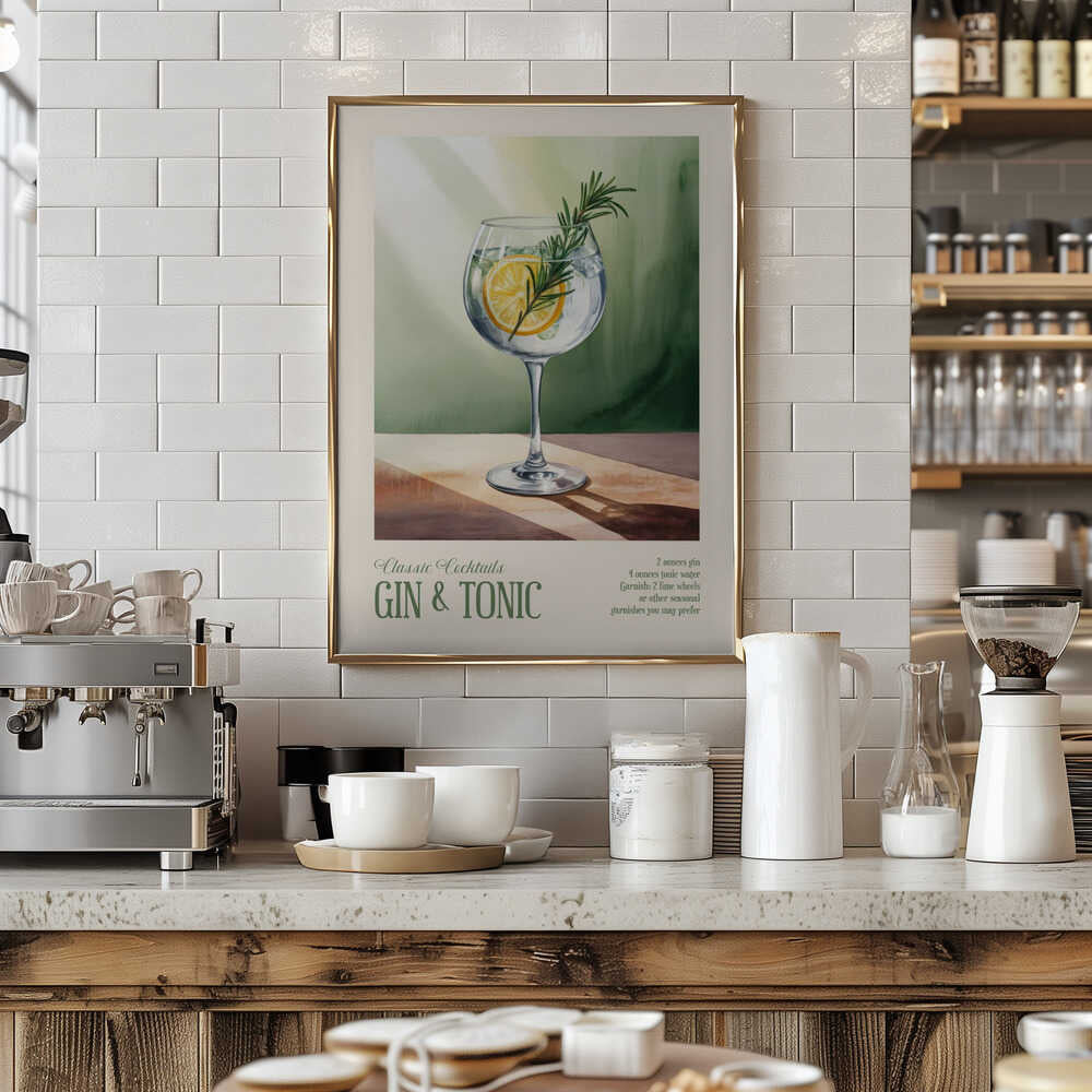 Classic Cocktails - Gin and Tonic Poster