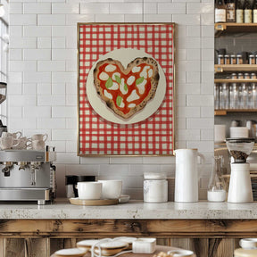 Pizza Heart checked Poster