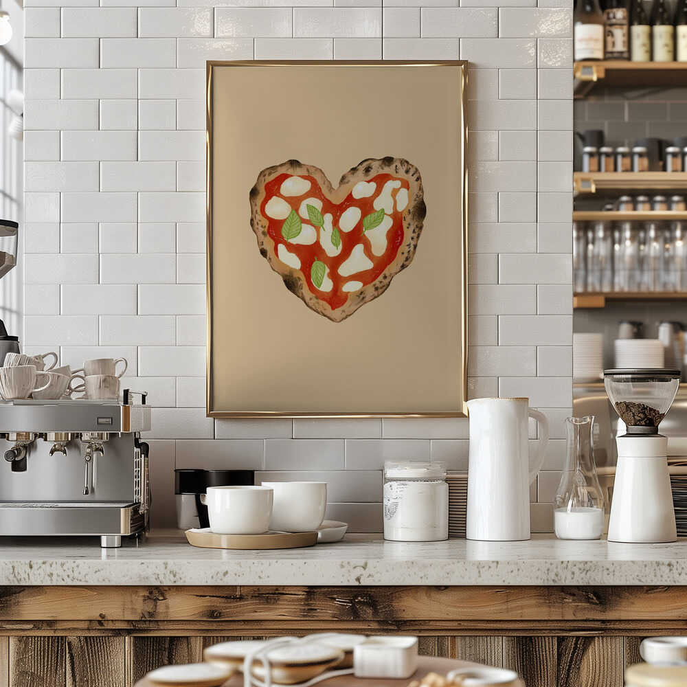 Pizza Heart Poster