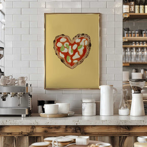 Pizza Heart light yellow Poster