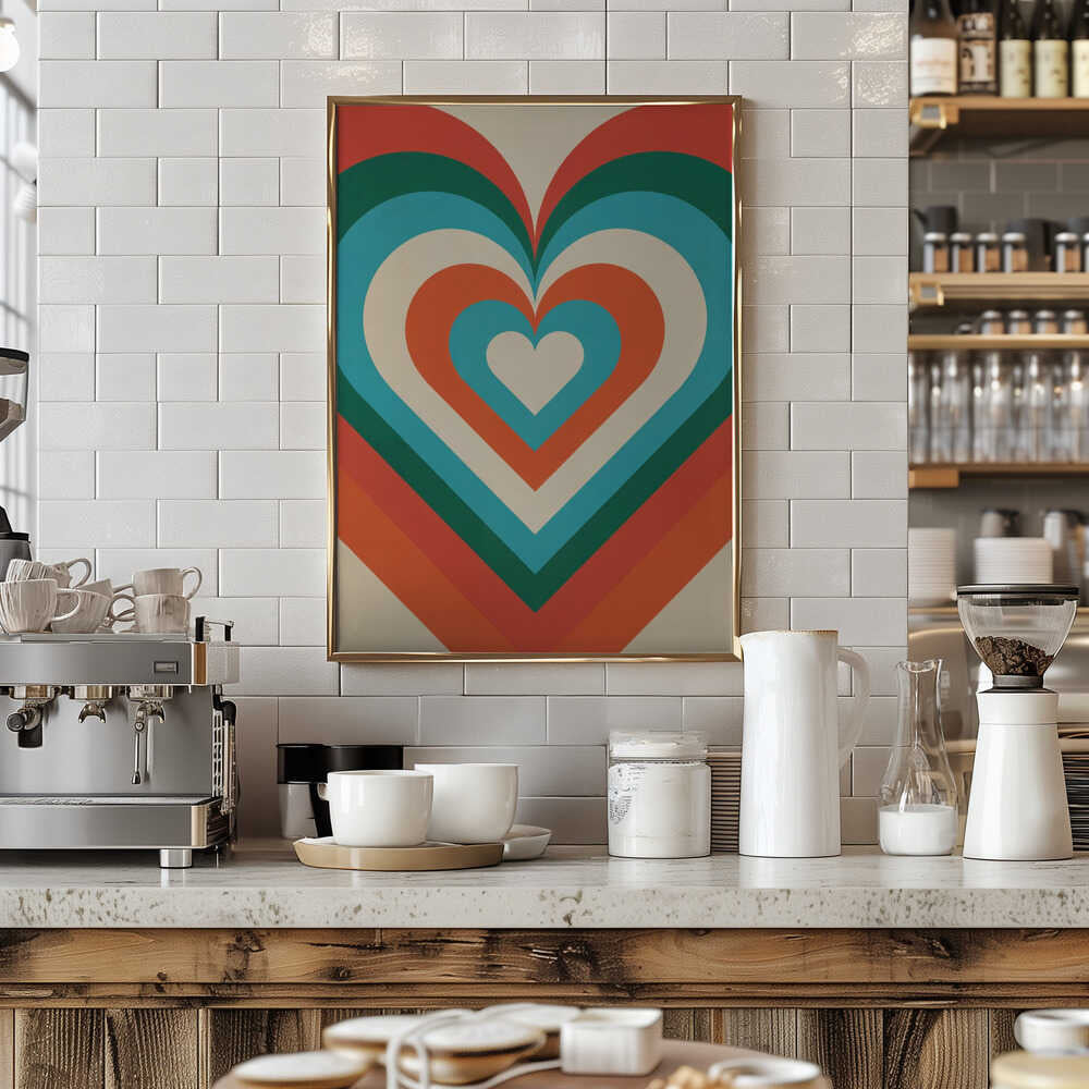 Concentric Hearts Poster