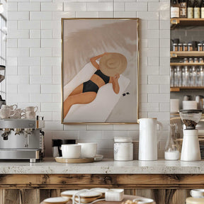 Serene Sunbathing Poster