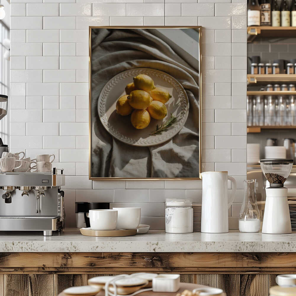 A Plate of Lemons Poster