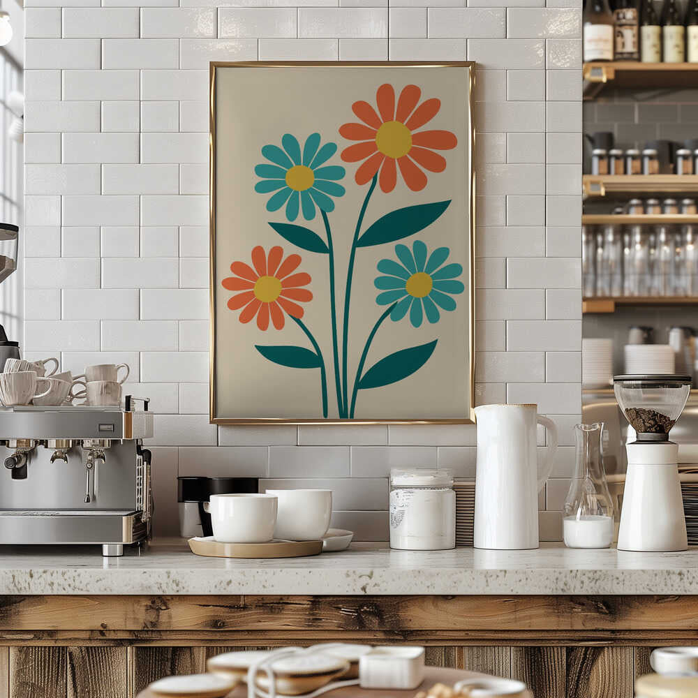 Boho Flowers Series No 8 Poster