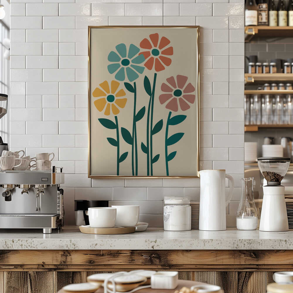Boho Flowers Series No 5 Poster